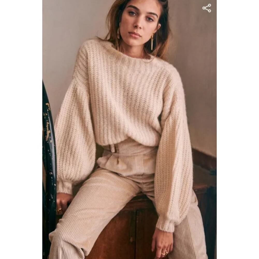 Sezane Olric Jumper Kid Mohair Alpaca Light Pink Womans Small